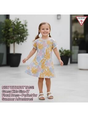 Guess Kids Floral Printed Dress Size 4T - Summer Casual